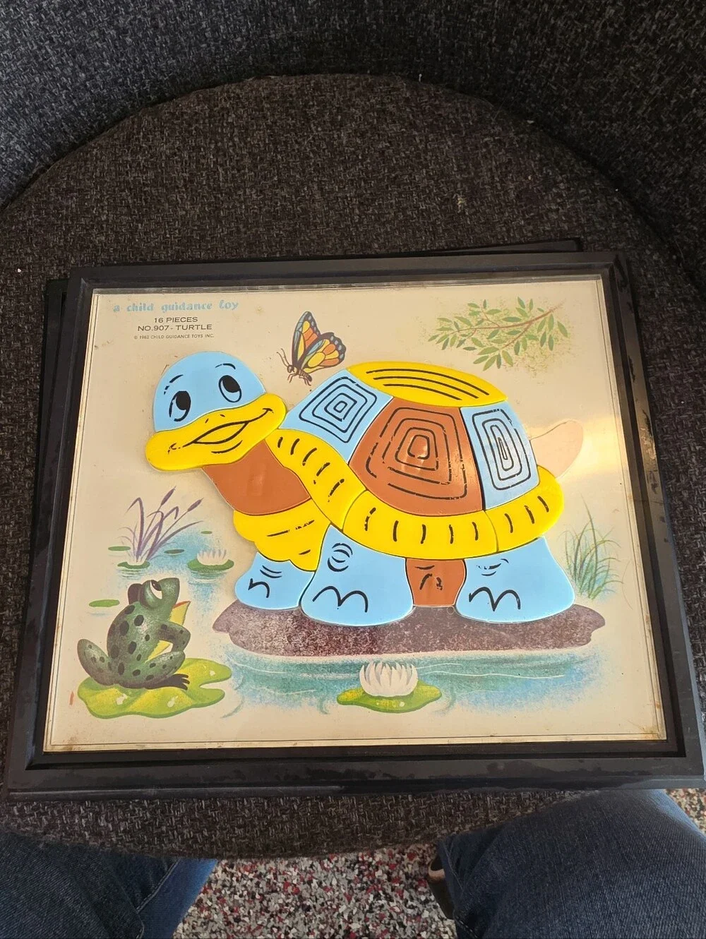 1962 Vintage Child Guidance Framed Magnetic Puzzles 920 Chicken 907 Turtle